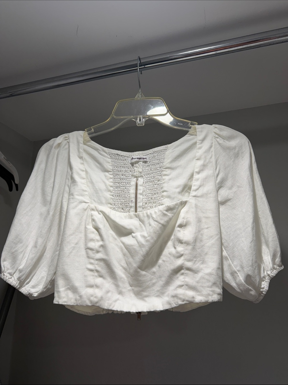 Reformation linen top zip back